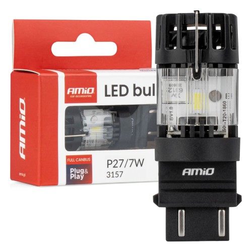 LED bulb LumiTec 3157 P27/7W 12V FULL CANBUS white 1 pc AMIO-04691