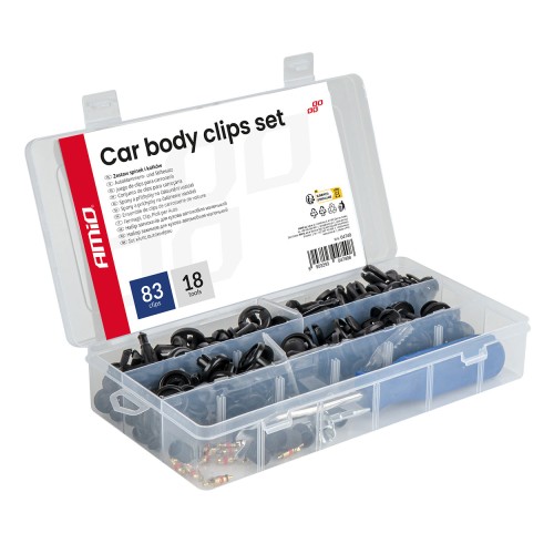 Car body clips set 83+18 pcs with tools AMIO-04740
