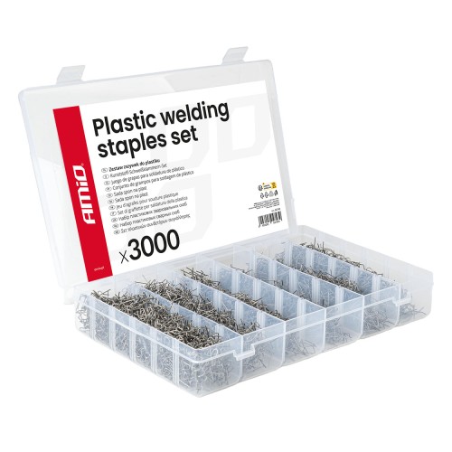 Plastic welding staples set 3000 pcs. AMIO-04743