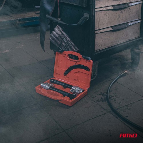 Strut spring compressor tool set with safety bracket AMIO-04763