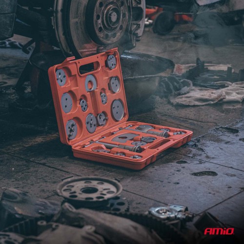 Brake piston compression and wind back tool kit 22 elements AMIO-04768