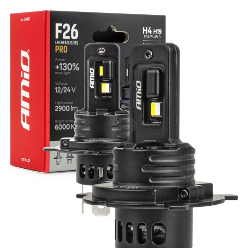 LED Headlights Serie F26 PRO LumiTec LIMITED +130% DUO FULL CANBUS H4 H19 12V 24V AMIO-04871