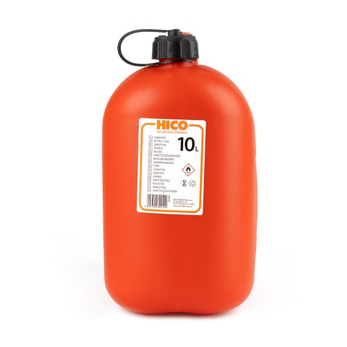 Plastic fuel can 10L, red