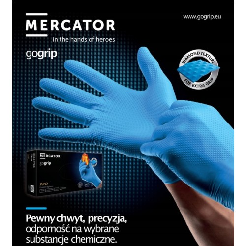 Nitrile gloves GoGrip  black size M, 50 pcs