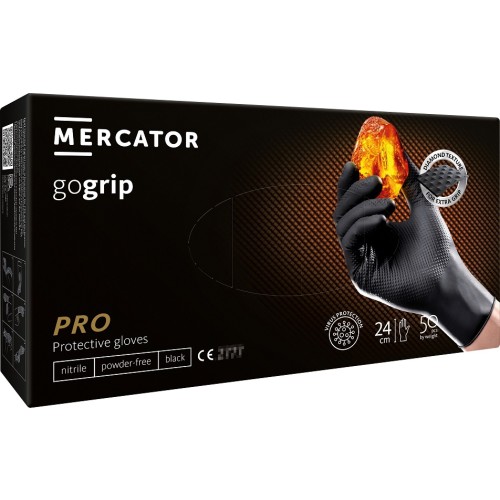 Nitrile gloves GoGrip  black size L, 50 pcs