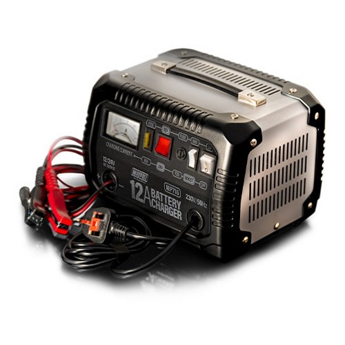 Maypole 12a 12v/24v Metal Cased Battery Charger