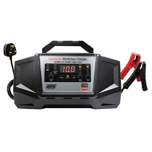 Maypole Automatic Smart Workshop Charger 12amp with 75 Amp Engine Start 12/24v