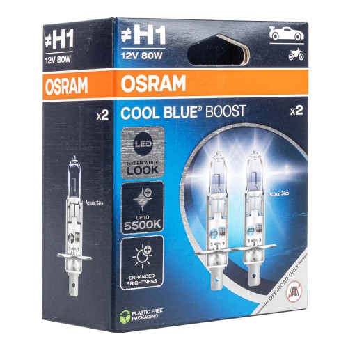 Halogen Bulb Osram H1 12V 80W P14,5s Cool Blue Boost 5500K / 2 pcs