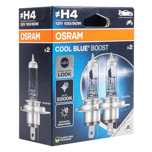 Halogen Bulb Osram H4 12V 100/90W P43t Cool Blue Boost 5000K / 2pcs