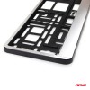 License Plate Frame - silver brush