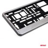 License Plate Frame - silver brush