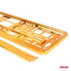 License plate frame metallic orange
