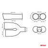 Exhaust silencer tip stainless steel carbon AMIO-04070