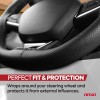 Perforated Stitching steering wheel cover black 38-39 cm