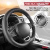 Perforated Stitching steering wheel cover black 38-39 cm