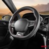 Perforated Stitching steering wheel cover black with red thread 38-39 cm